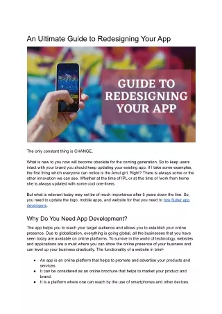An Ultimate Guide to Redesigning Your App