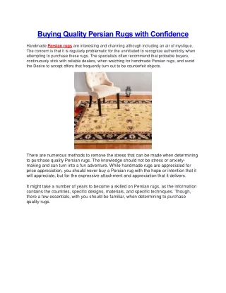 buying quality persian rugs with confidence
