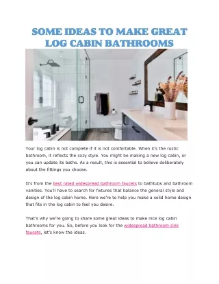 some ideas to make great log cabin bathrooms