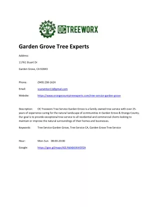 Garden Grove Tree Experts