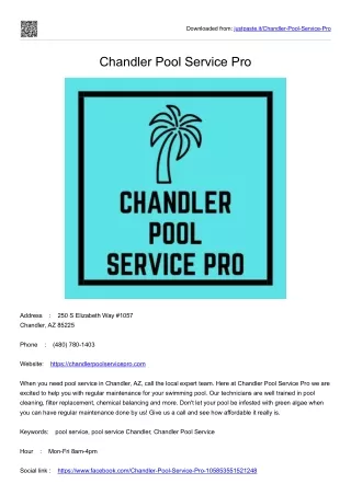 Chandler Pool Service Pro
