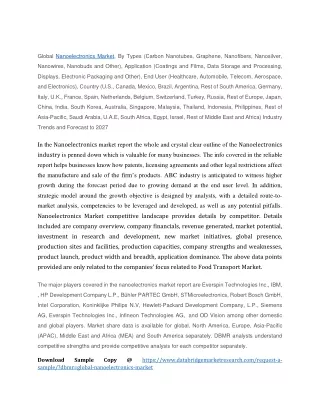 global nanoelectronics market by types carbon