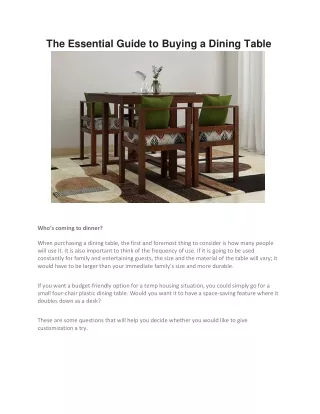 the essential guide to buying a dining table