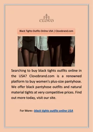 Black Tights Outfits Online USA | Clovobrand.com