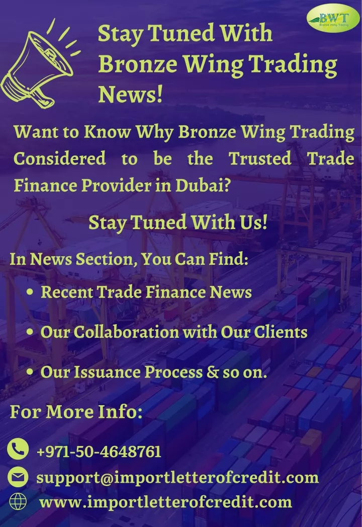 stay tuned with bronze wing trading news want