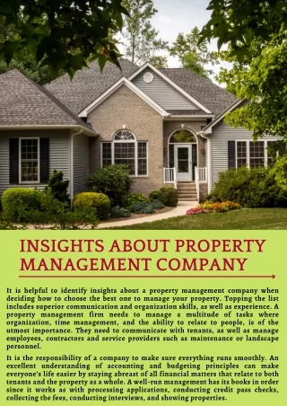 insights about property management company