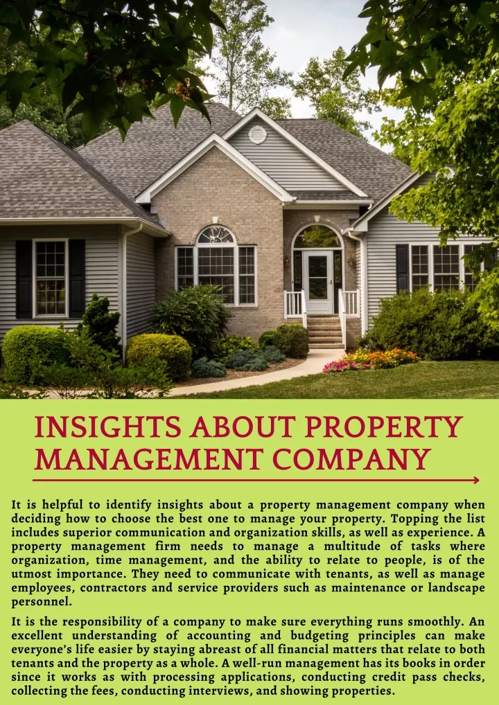 insights about property management company