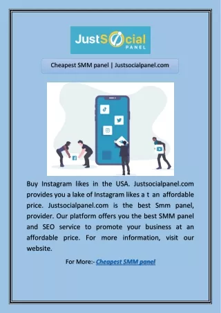 Cheapest SMM panel | Justsocialpanel.com