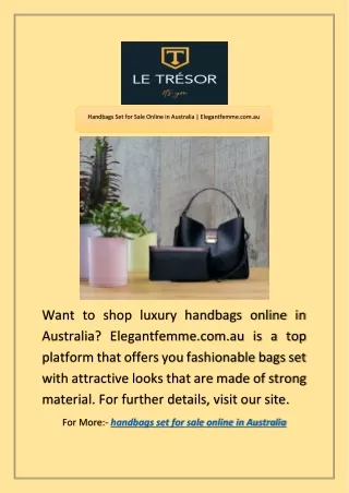 Handbags Set for Sale Online in Australia | Elegantfemme.com.au