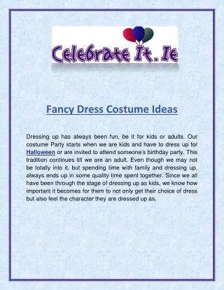 Fancy Dress Costume Ideas | Celebrateit