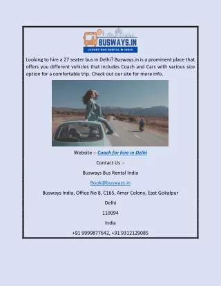 Coach for Hire in Delhi | Busways.in
