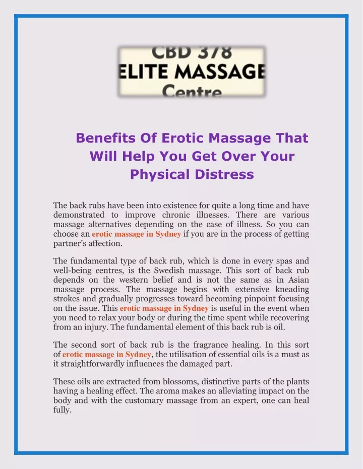 benefits of erotic massage that will help