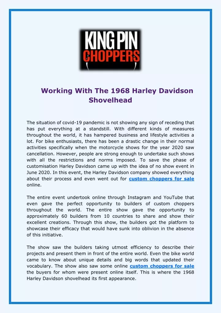 working with the 1968 harley davidson shovelhead