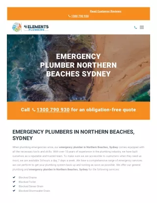 Emergency Plumber Northern Beaches Sydney