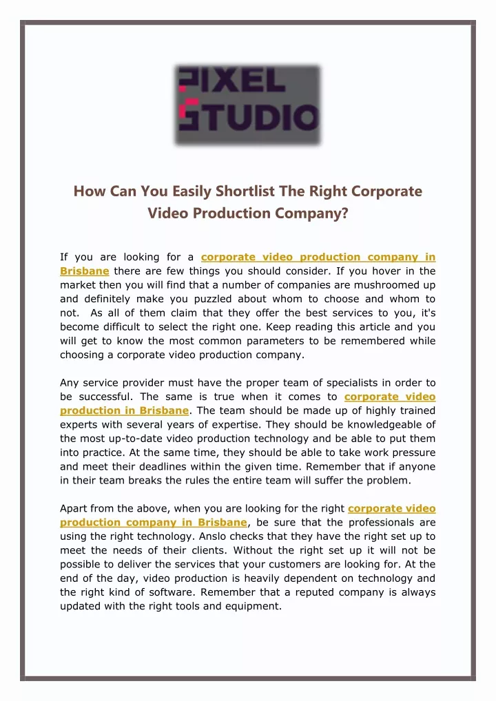 how can you easily shortlist the right corporate