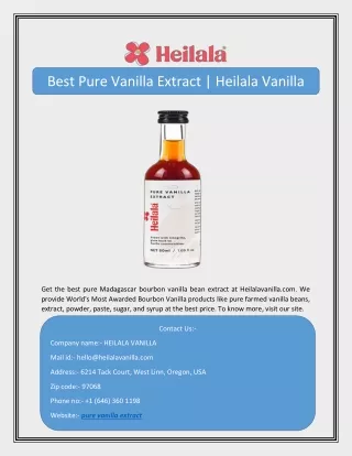 best pure vanilla extract heilala vanilla
