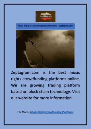 Music Rights Crowdfunding Platforms Online | Zeptagram.com