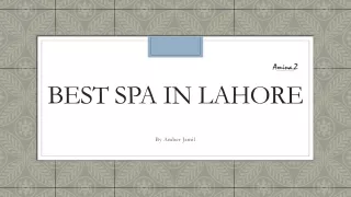 Best Spa in Lahore