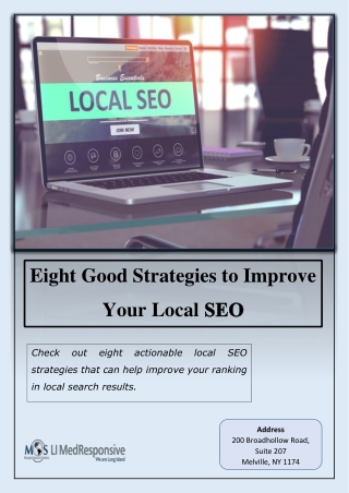 Eight Good Strategies to Improve Your Local SEO