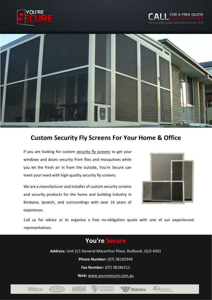 custom security fly screens for your home office