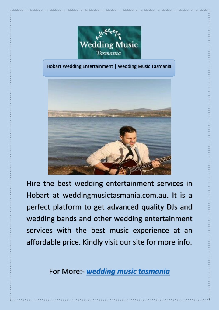hobart wedding entertainment wedding music