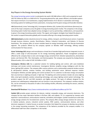 key players in the energy harvesting system market