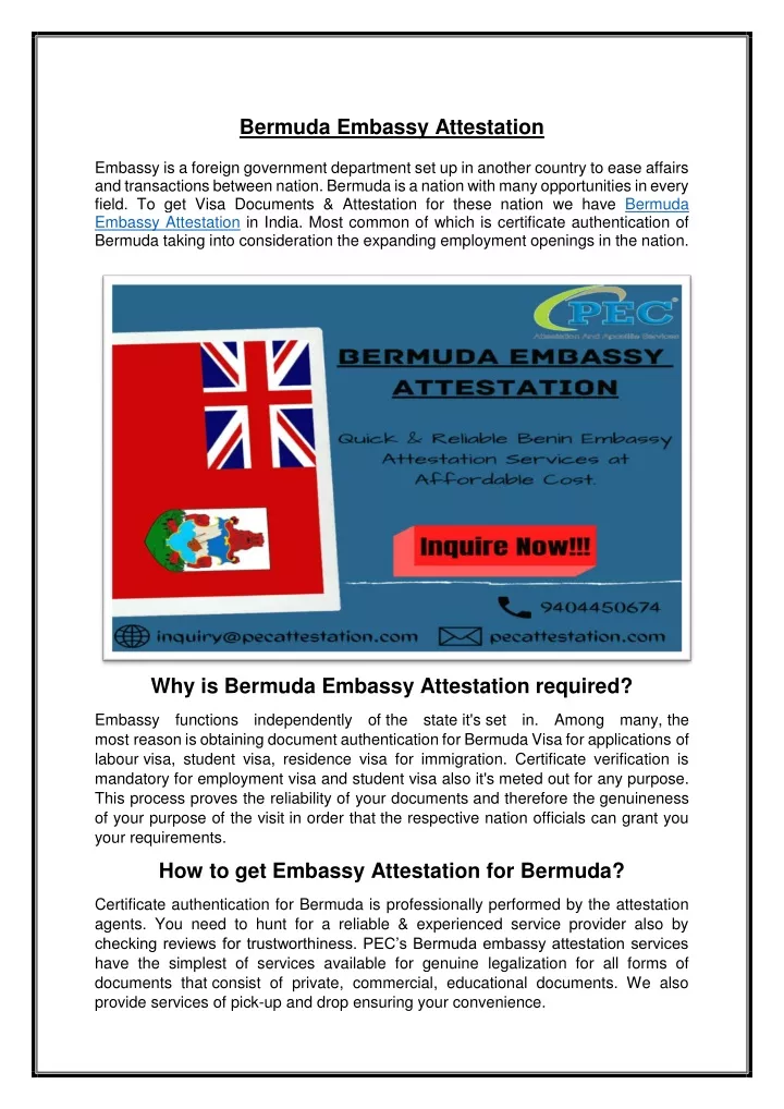 bermuda embassy attestation