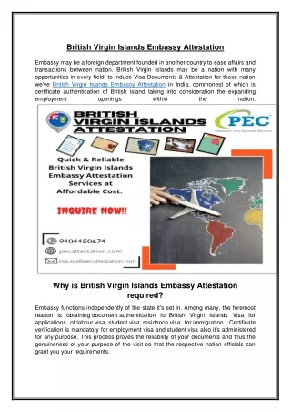 British Virgin Islands Embassy Attestation
