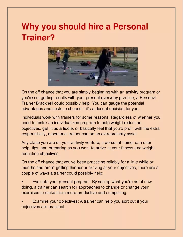 why you should hire a personal trainer