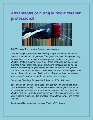 advantages of hiring window cleaner professional