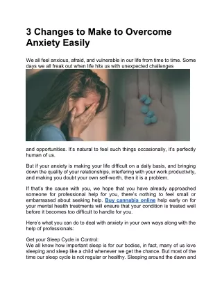 3 changes to make to overcome anxiety easily