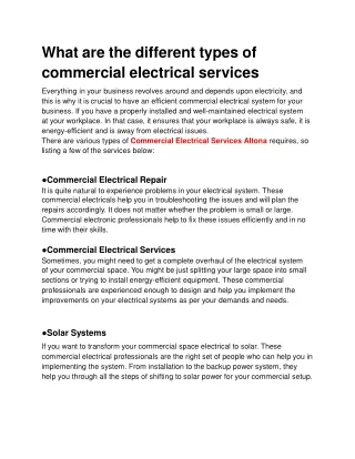 Commercial Electrical Services Altona