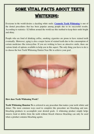 Some Vital Facts About Teeth Whitening