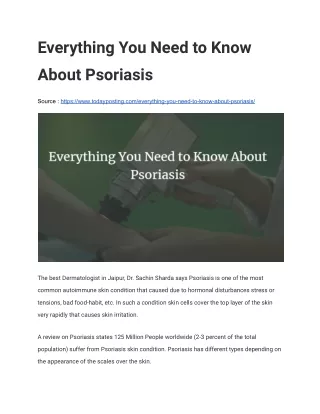 Everything You Need to Know About Psoriasis