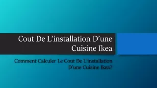 Cout de l'installation d'une cuisine Ikea