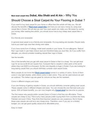 Best sisal carpet tiles Dubai, Abu Dhabi and Al Ain .