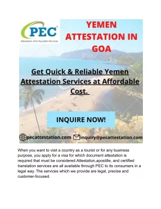 Yemen attestation in Goa