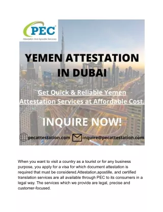 Yemen attestation in Dubai