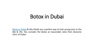botox in dubai