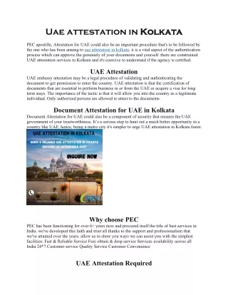 uae attestation in kolkata