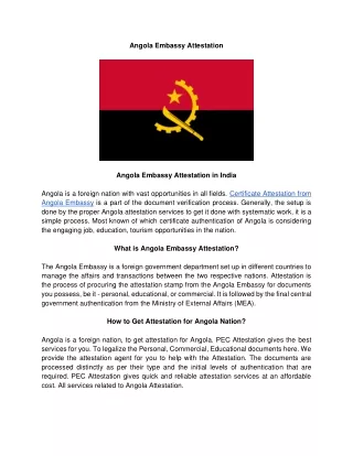 Angola Embassy Attestation