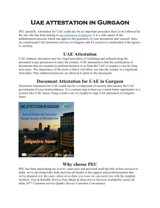 uae attestation in gurgaon