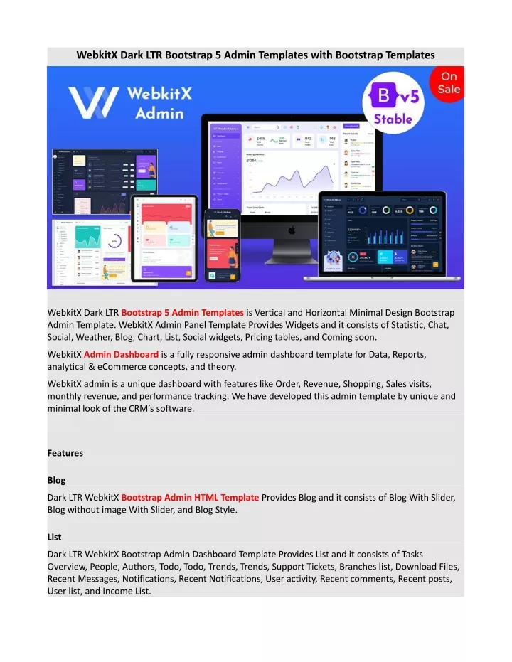 webkitx dark ltr bootstrap 5 admin templates with