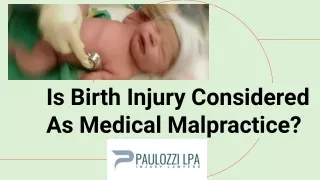 Is Birth Injury Considered As Medical Malpractice?