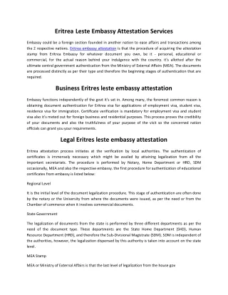 eritrea embassy attestation