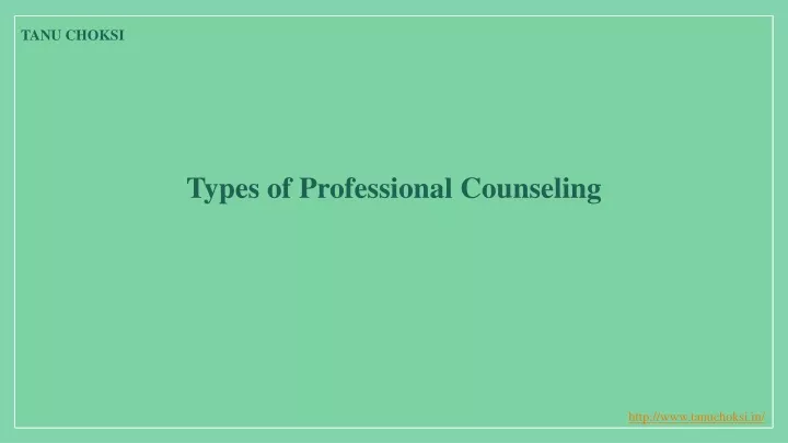 types of professional counseling