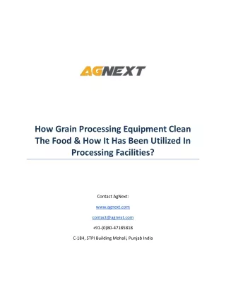 How Does Grain Processing Equipment Clean the Food