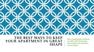 the best ways to keep your apartment in great shape
