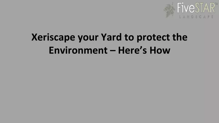 xeriscape your yard to protect the environment