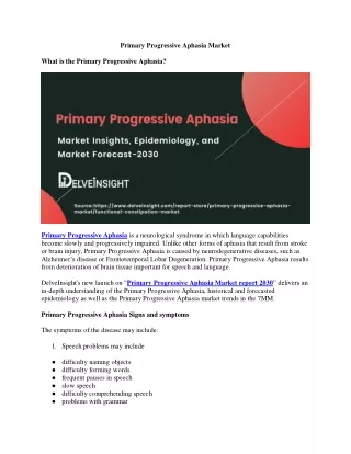 primary progressive aphasia market